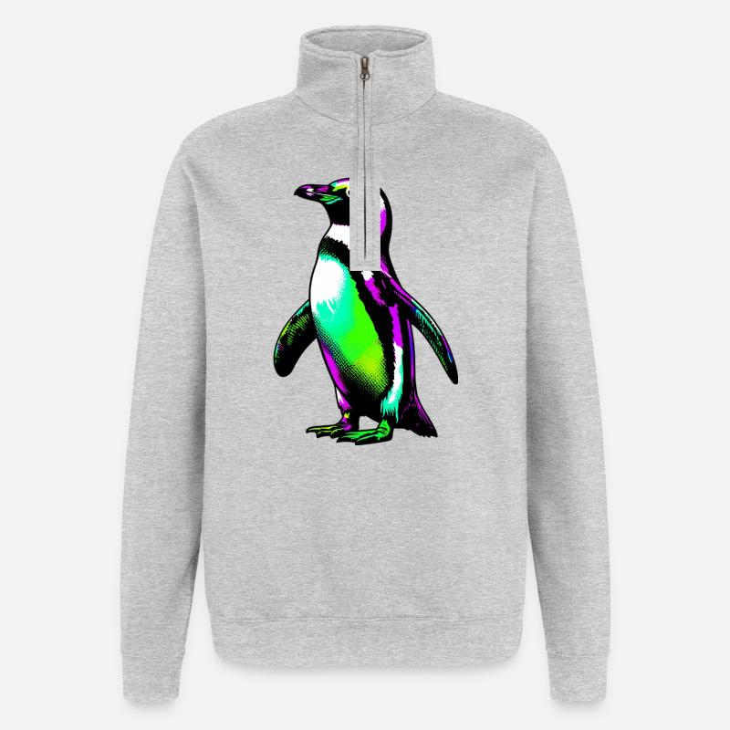 Pinguin - Quarter-Zip-Sweatshirt - Grau meliert
