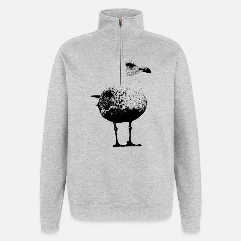 Möwe - Quarter-Zip-Sweatshirt - Grau meliert