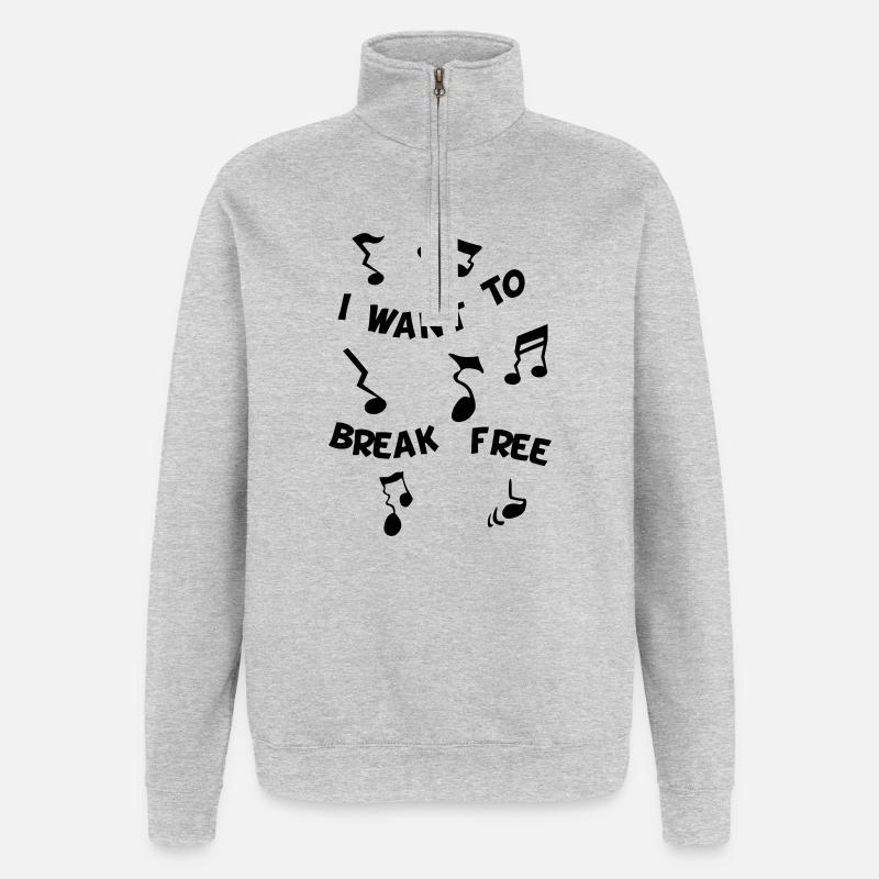 False Notes Freedom - Quarter-Zip Sweatshirt - heather grey