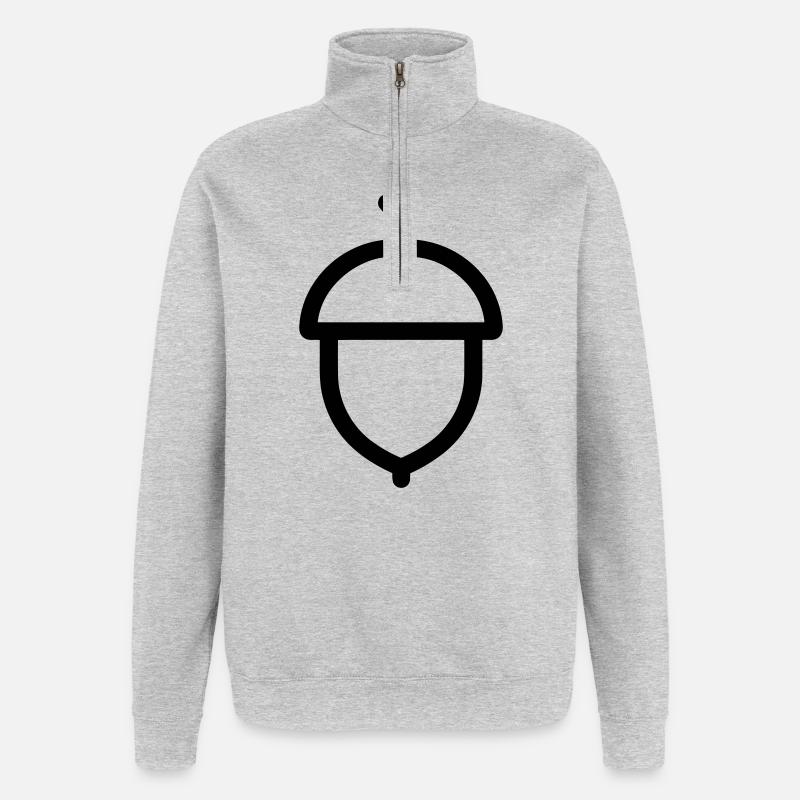 Eiche - Quarter-Zip-Sweatshirt - Grau meliert