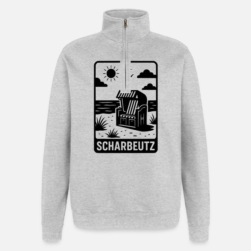 Scharbeutz Meer Ostsee - Quarter-Zip-Sweatshirt - Grau meliert