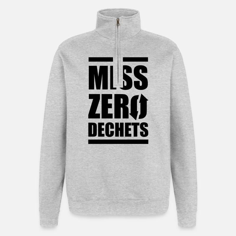 Miss Zero Dechet - Sweat à zip 1/4 - gris chiné