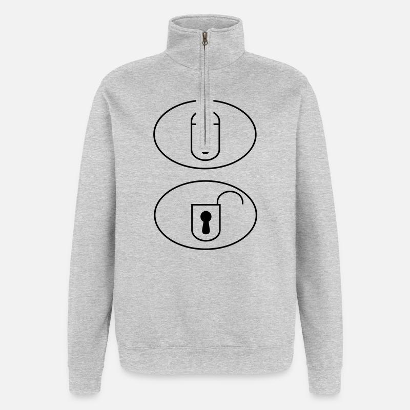 Car Remote Control Buttons - Quarter-Zip Sweatshirt - heather grey