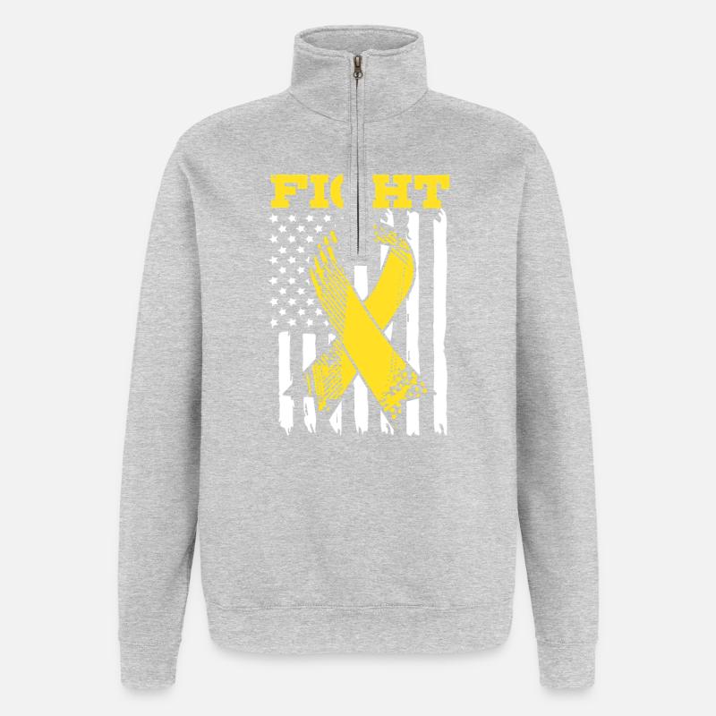 Endo Endometriose - Quarter-Zip-Sweatshirt - Grau meliert