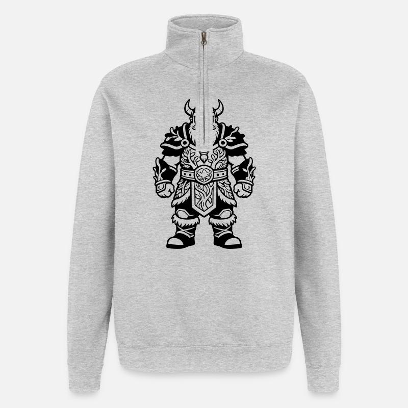 Dwarf with armor - Quarter-Zip Sweatshirt - heather grey