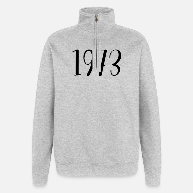 1973 - Sweat à zip 1/4 - gris chiné
