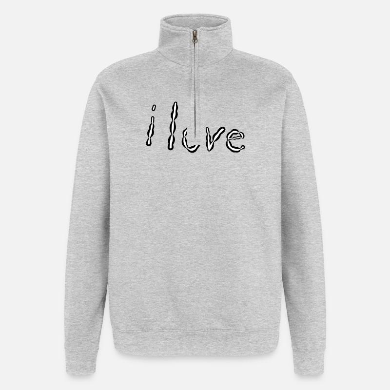 J’aime - Sweat à zip 1/4 - gris chiné