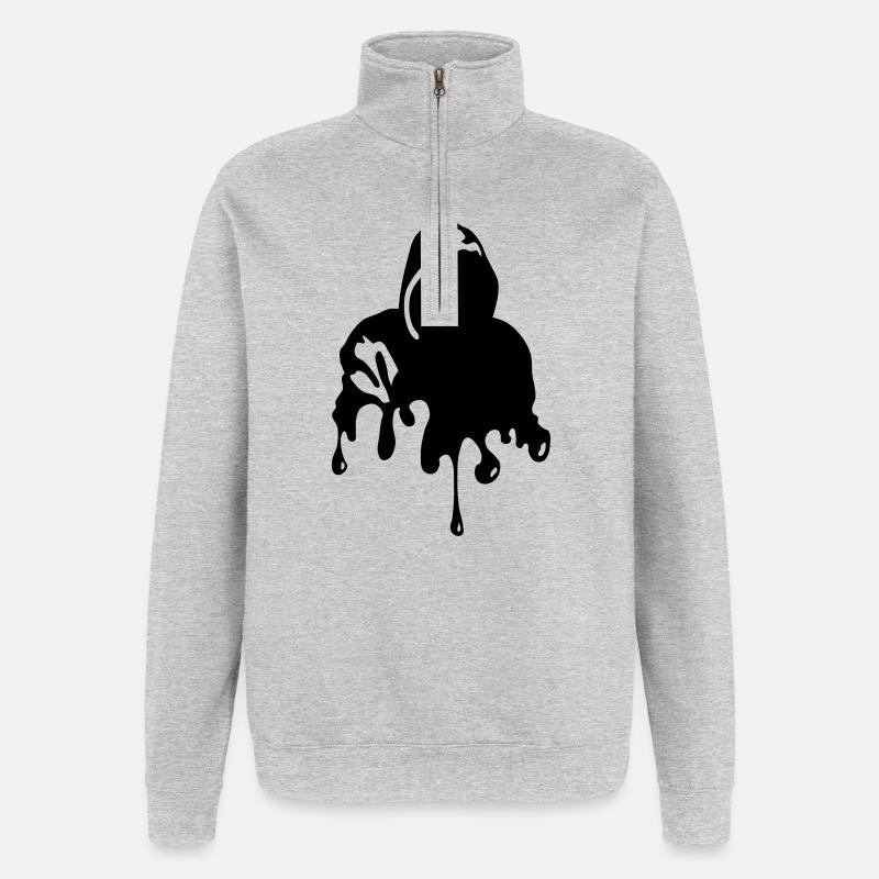 graffiti_2 - Sweat à zip 1/4 - gris chiné