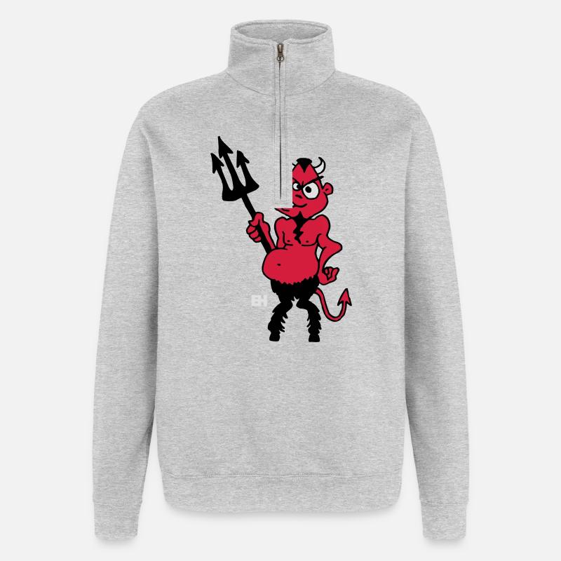 Fat red devil - Quarter-Zip Sweatshirt - heather grey