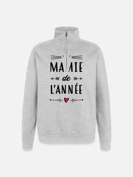 Großmütter / Oma / Mami / Großmutter / Mamy - Quarter-Zip-Sweatshirt - Grau meliert