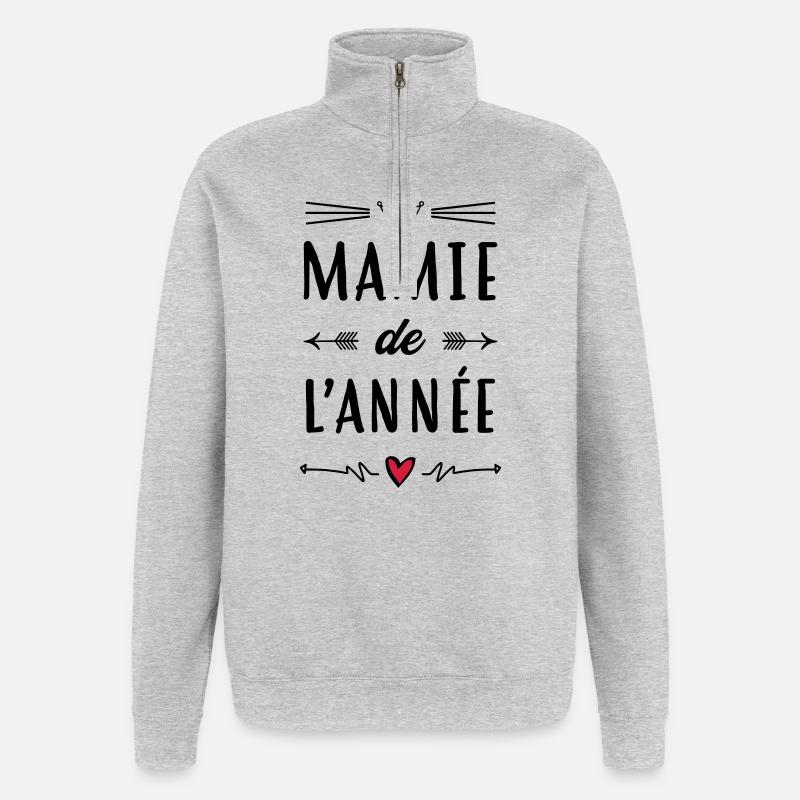 Großmütter / Oma / Mami / Großmutter / Mamy - Quarter-Zip-Sweatshirt - Grau meliert
