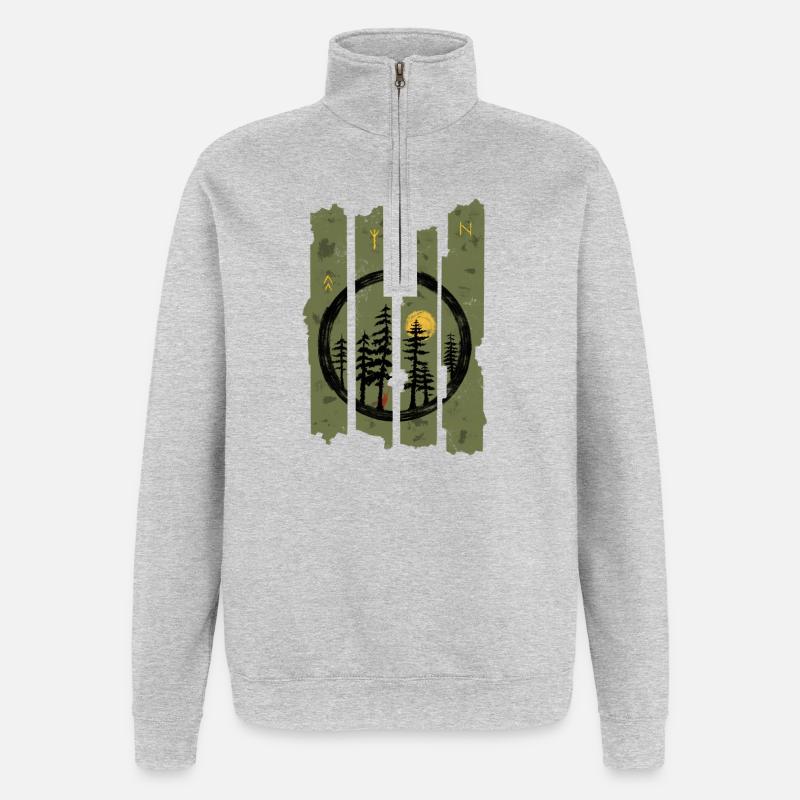 Runenwald - Quarter-Zip-Sweatshirt - Grau meliert