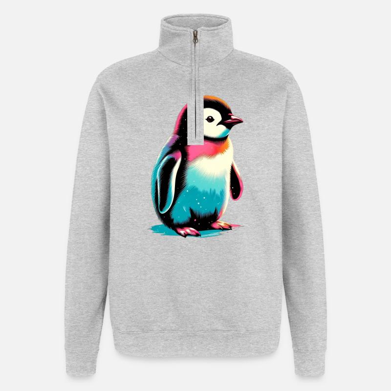 Penguin - Quarter-Zip Sweatshirt - heather grey