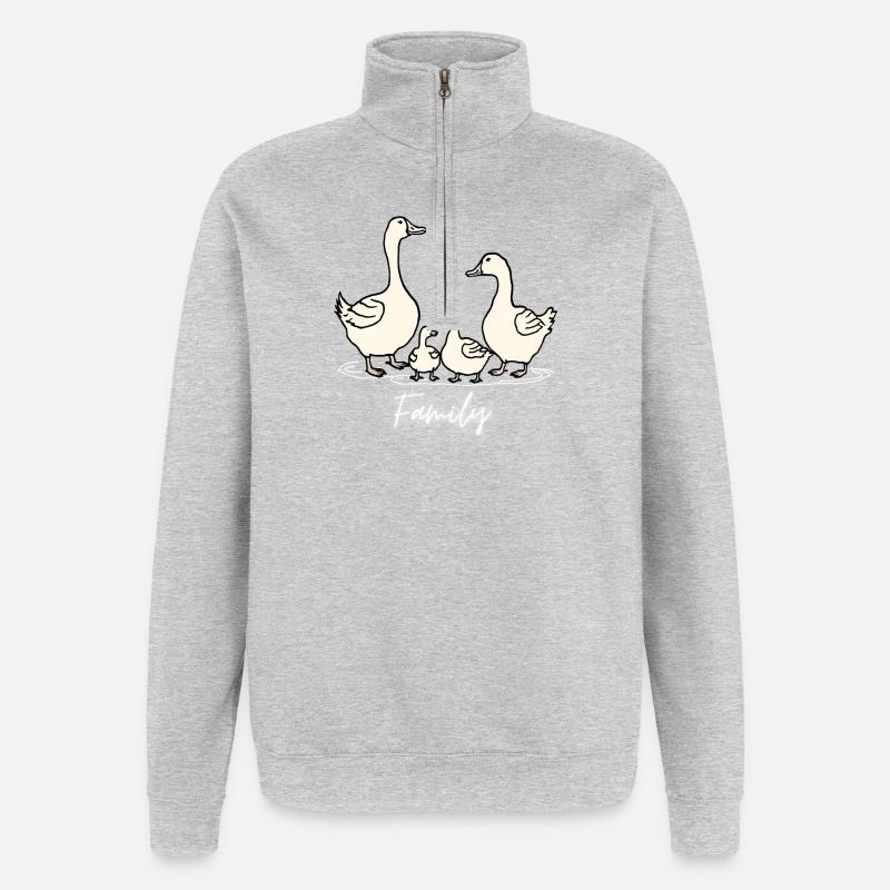 Gans - Quarter-Zip-Sweatshirt - Grau meliert