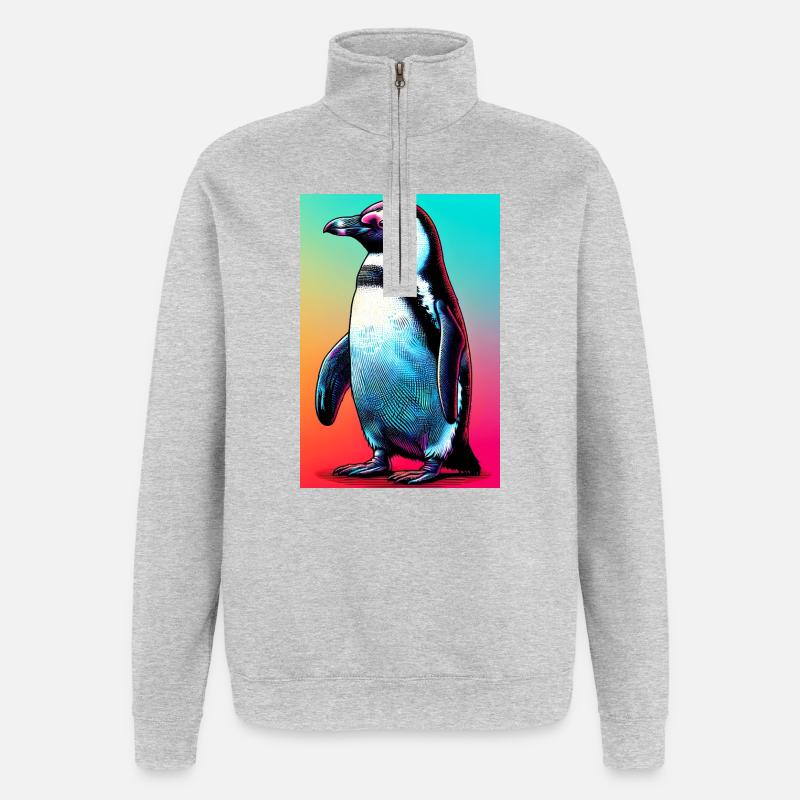Pinguin - Quarter-Zip-Sweatshirt - Grau meliert