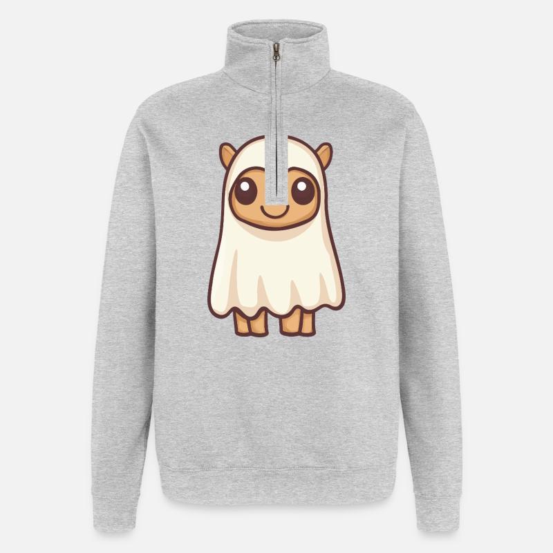 Kamel Halloween Geist - Quarter-Zip-Sweatshirt - Grau meliert