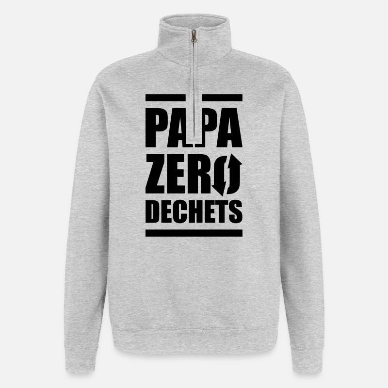 Zero Waste Dad - Quarter-Zip Sweatshirt - heather grey