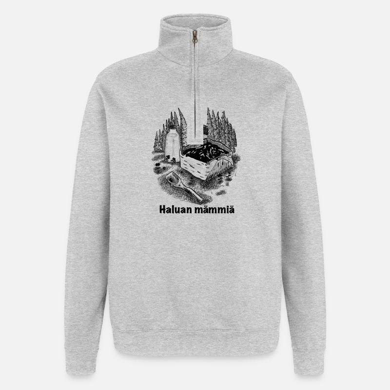 Mämmi - Sweat à zip 1/4 - gris chiné