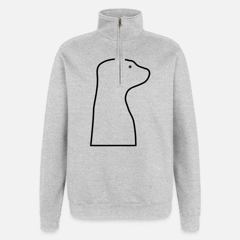 Erdmännchen - Quarter-Zip-Sweatshirt - Grau meliert