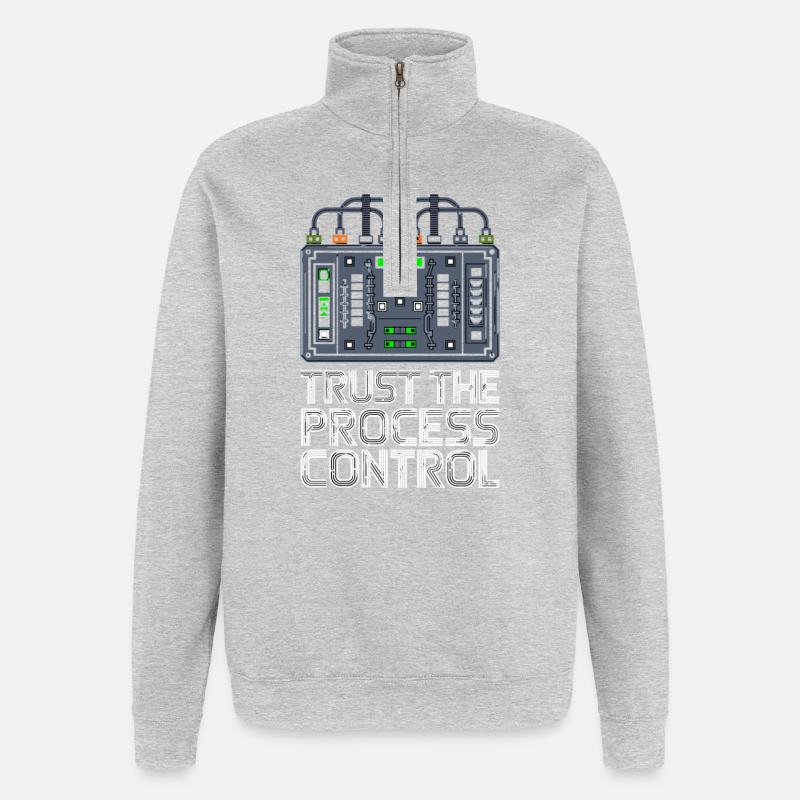 Trust The Process Control Prozessleittechnik - Quarter-Zip Sweatshirt - heather grey
