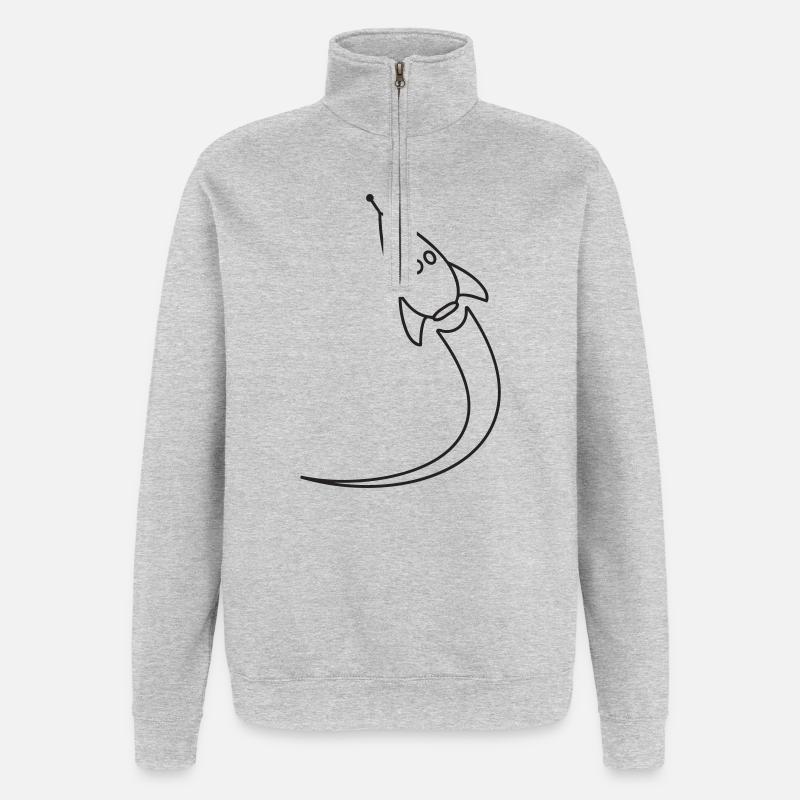 Rocket launches into space - Quarter-Zip Sweatshirt - heather grey