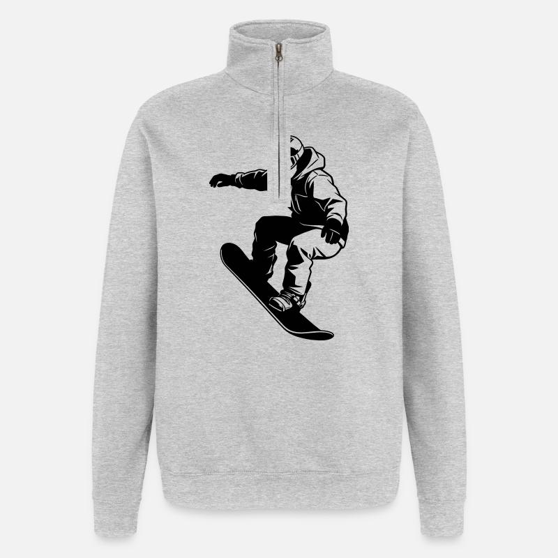 Snowboardeur - Sweat à zip 1/4 - gris chiné