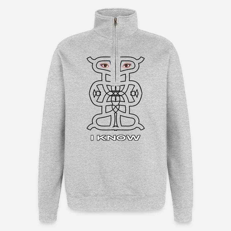 I Know - Abstract Symbolic Observer - Quarter-Zip Sweatshirt - heather grey
