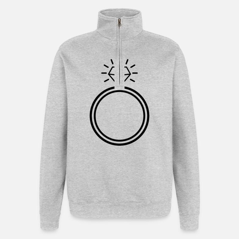 Diamond Ring - Quarter-Zip Sweatshirt - heather grey