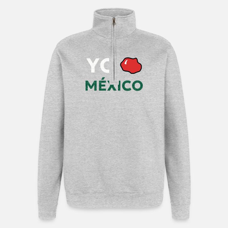 YO AMO MEXIKO - Quarter-Zip-Sweatshirt - Grau meliert