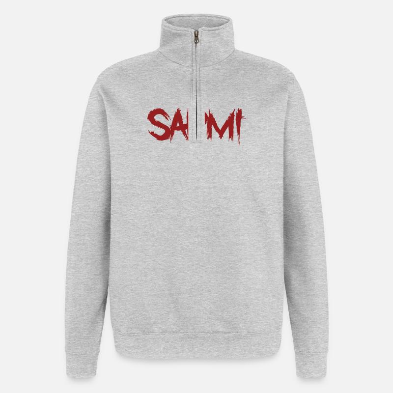 Sapmi - Sweat à zip 1/4 - gris chiné