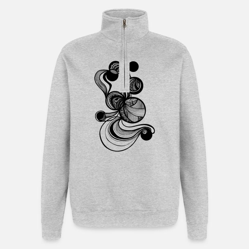 Kreise Design - Quarter-Zip-Sweatshirt - Grau meliert
