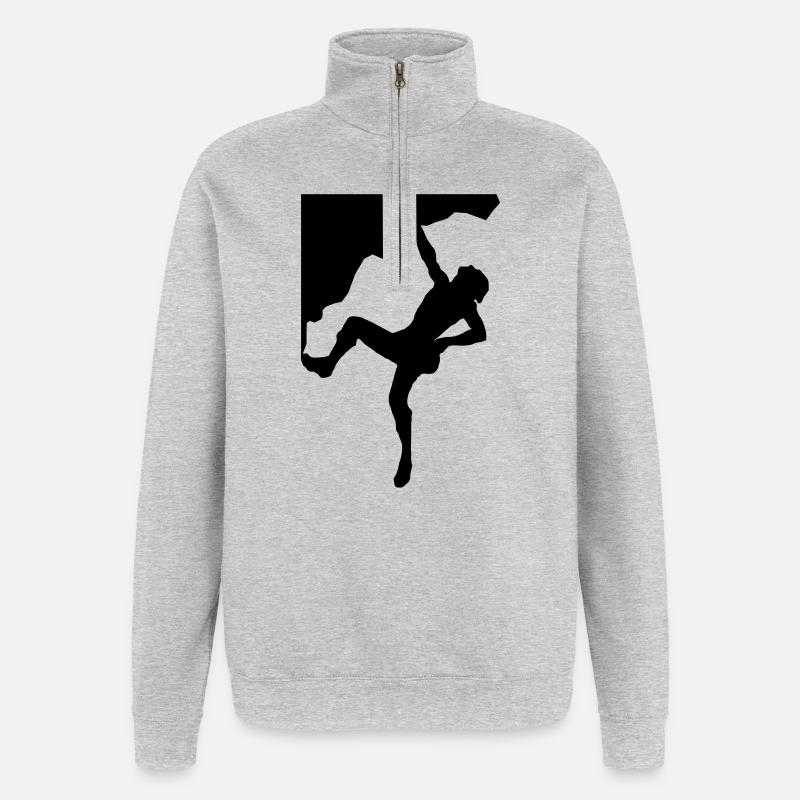 Kletterer Übergang - Quarter-Zip-Sweatshirt - Grau meliert