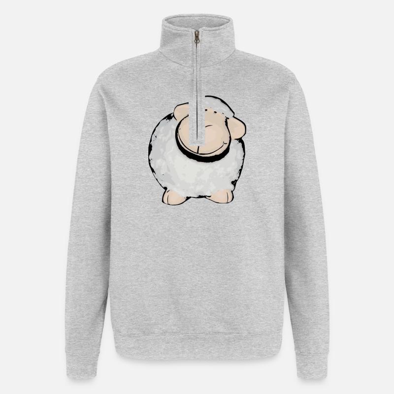 Schaf - Quarter-Zip-Sweatshirt - Grau meliert
