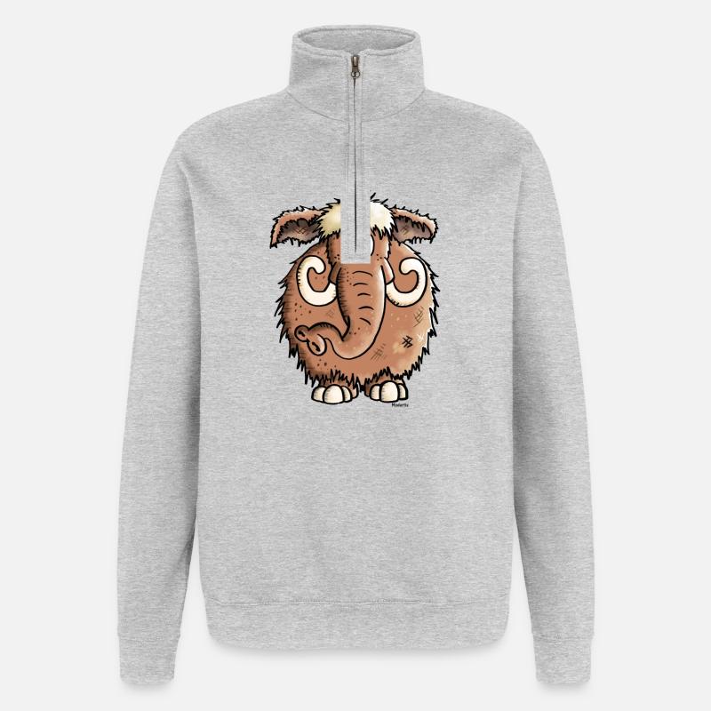Géant Mammoth - Eléphant - Sweat à zip 1/4 - gris chiné