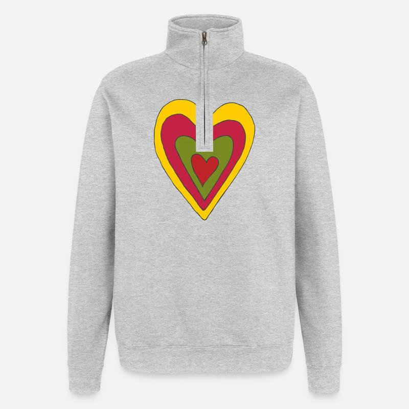 4herzen in einem - Quarter-Zip-Sweatshirt - Grau meliert