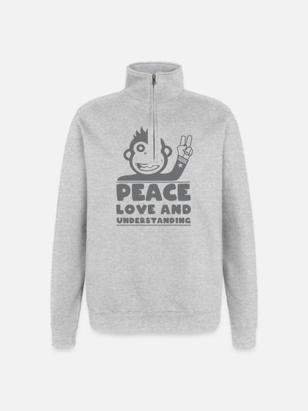 Peace love and understanding - Quarter-Zip Sweatshirt - heather grey