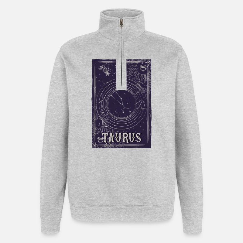 Taurus Constellation Orbit Design - Quarter-Zip Sweatshirt - heather grey
