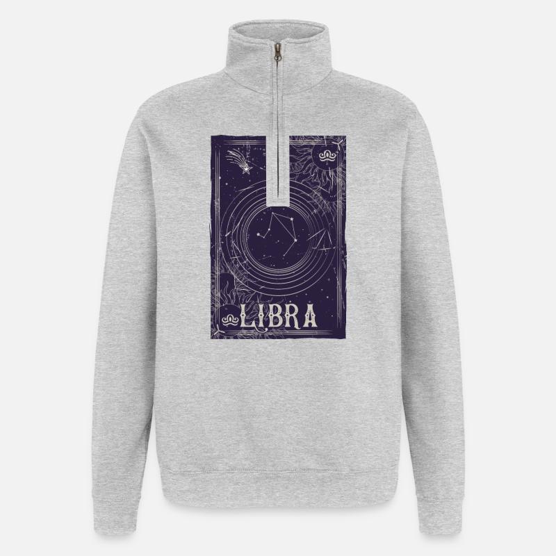 Balance Constellation Ciel nocturne Imprimer - Sweat à zip 1/4 - gris chiné
