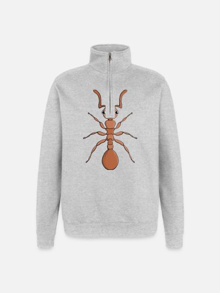 Hug an ant - Quarter-Zip Sweatshirt - heather grey