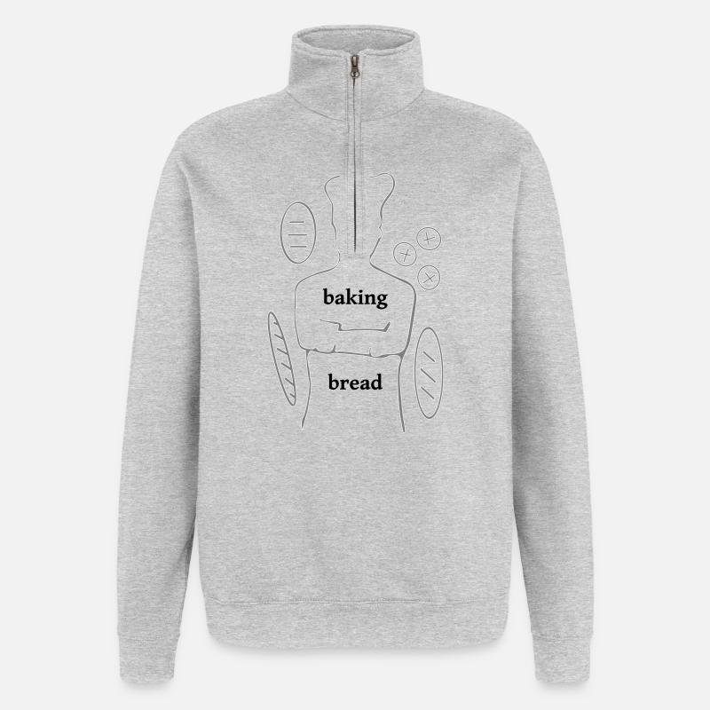 Baking Bread - Quarter-Zip-Sweatshirt - Grau meliert
