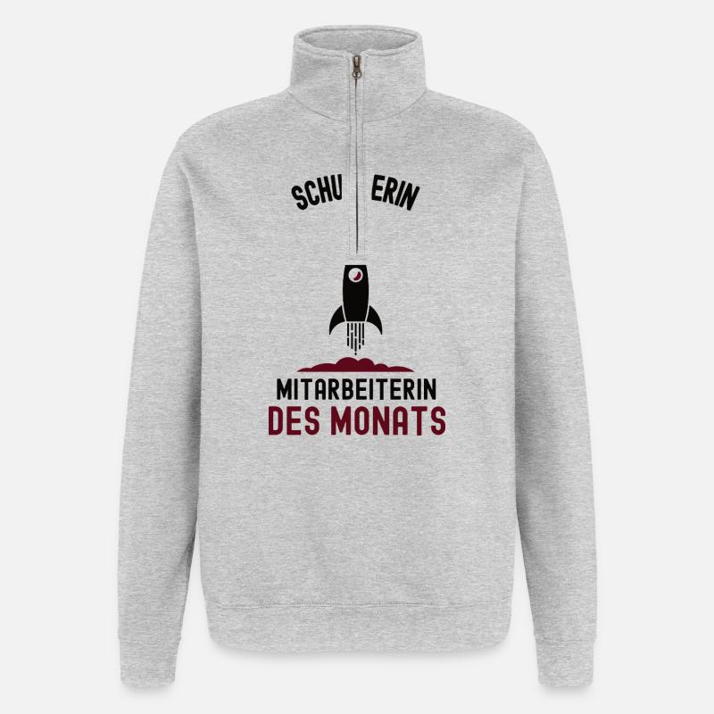 Mitarbeiterin des Monats Schusterin Schuster - Quarter-Zip-Sweatshirt - Grau meliert