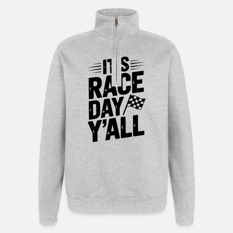 C’est le jour de la course - Sweat à zip 1/4 - gris chiné