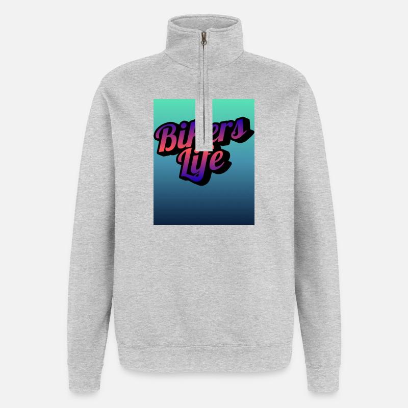 Gradient de la vie de motard - Sweat à zip 1/4 - gris chiné