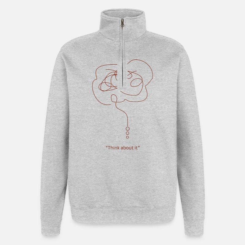 Dash Brain Doodle - Quarter-Zip Sweatshirt - heather grey