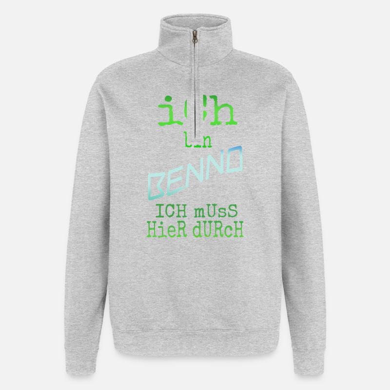 Benno as a first name - Quarter-Zip Sweatshirt - heather grey