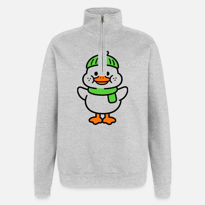 Entchen - Quarter-Zip-Sweatshirt - Grau meliert