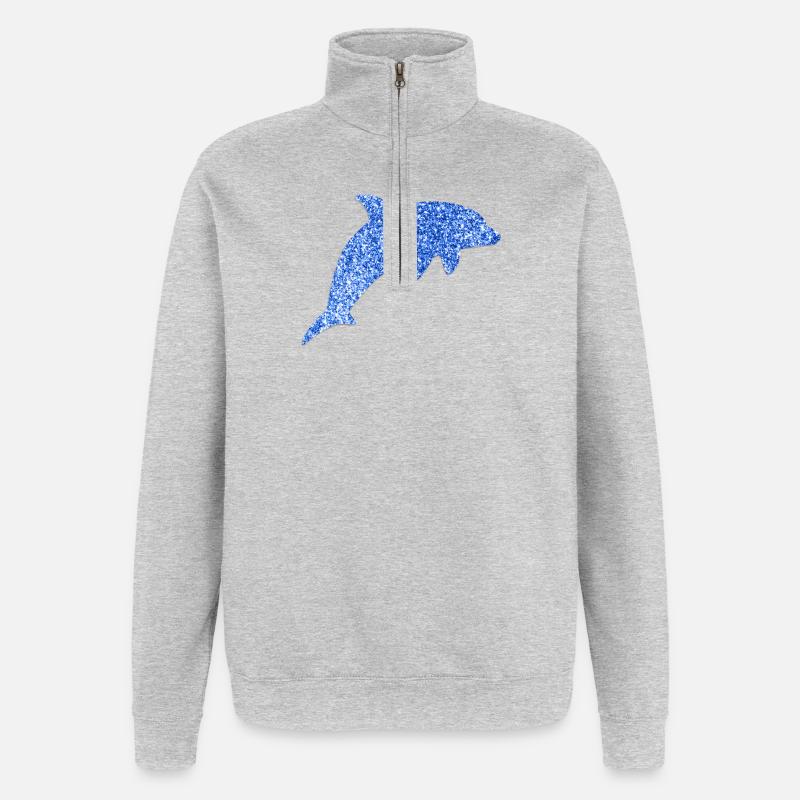 Blue Dolphin  - Quarter-Zip Sweatshirt - heather grey