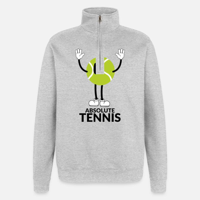 Absolute Tennis - Quarter-Zip Sweatshirt - heather grey