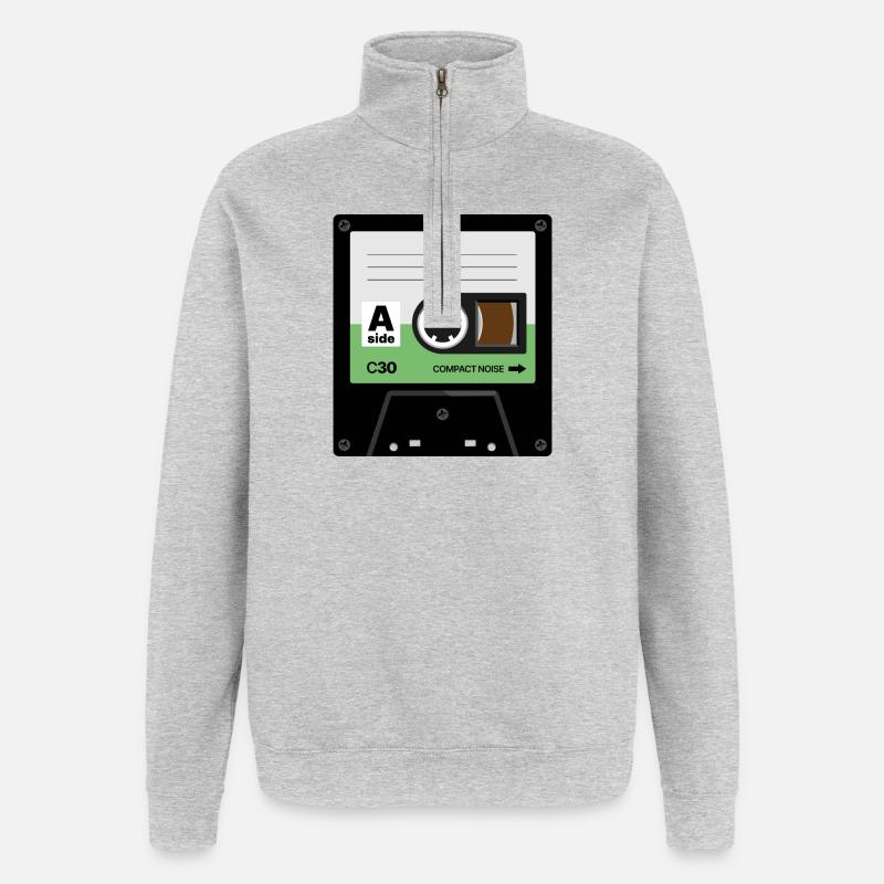 Cassette Minuscule - Sweat à zip 1/4 - gris chiné