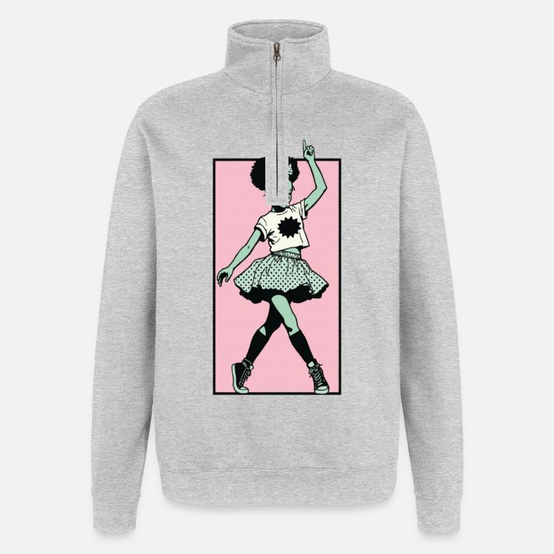 Female dancer #7 - Quarter-Zip Sweatshirt - heather grey